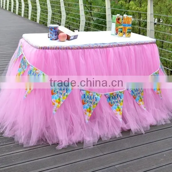 Orange Tutu Tulle Table Skirt Cover Eye Catching SD103