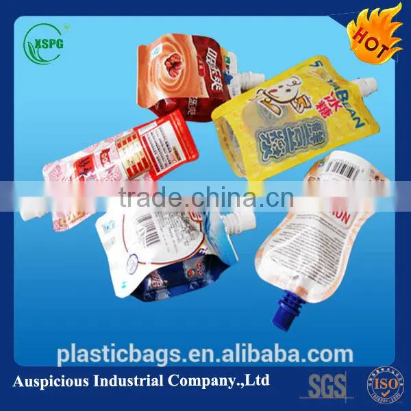 Factory direct sale clear drink stand up spout pouch
