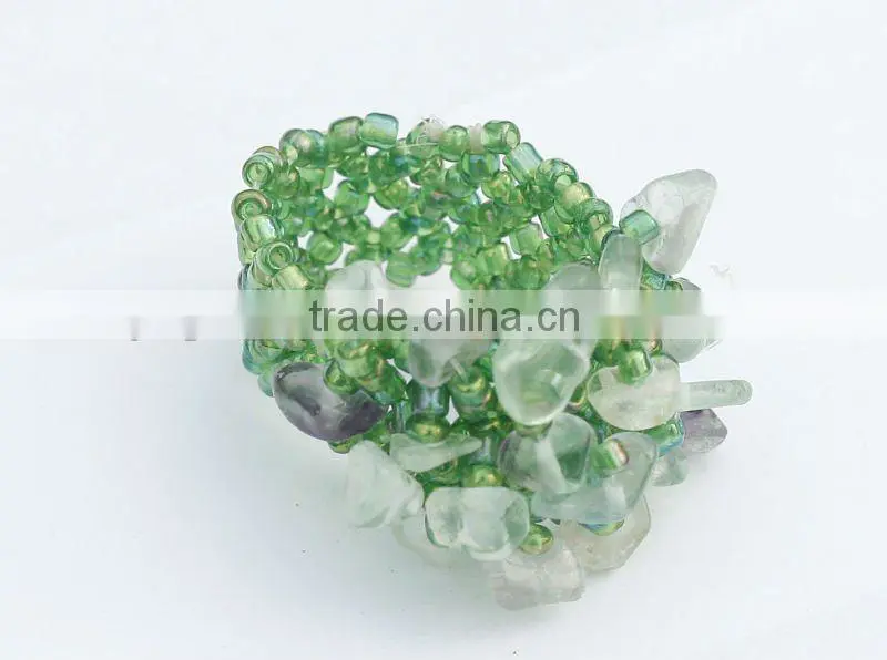 Hematite chip stone rings