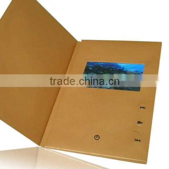 lcd video brochure card /invitation lcd video greeting card/lcd video card video player greeting card