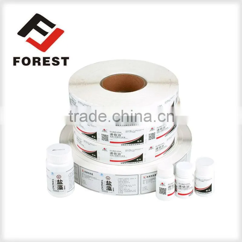 Clear drug label,drug bottle label printing, membrane label