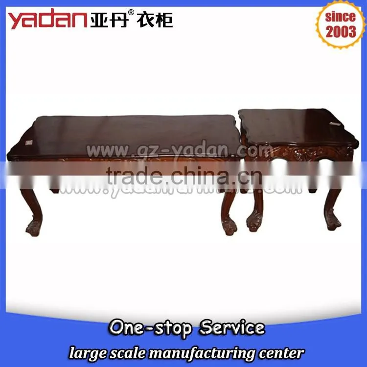 Square wood tea table furniture, unique coffee tables set made in China