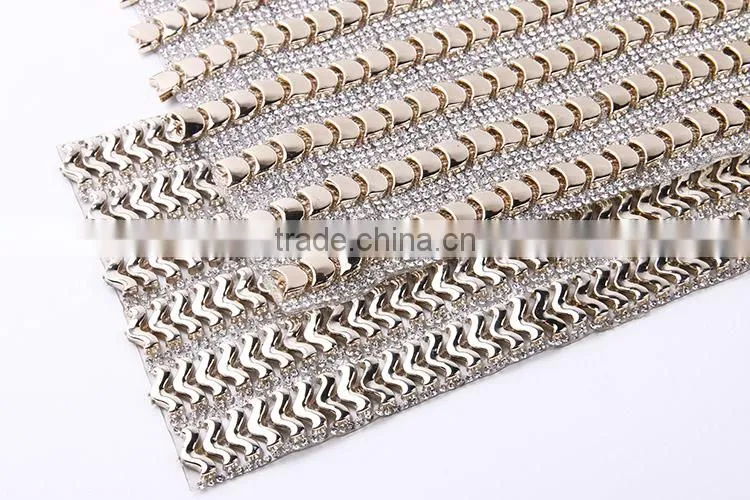 Fashion Garment Adhesive Mesh Fabric Trimming Rhinestone Mesh Roll
