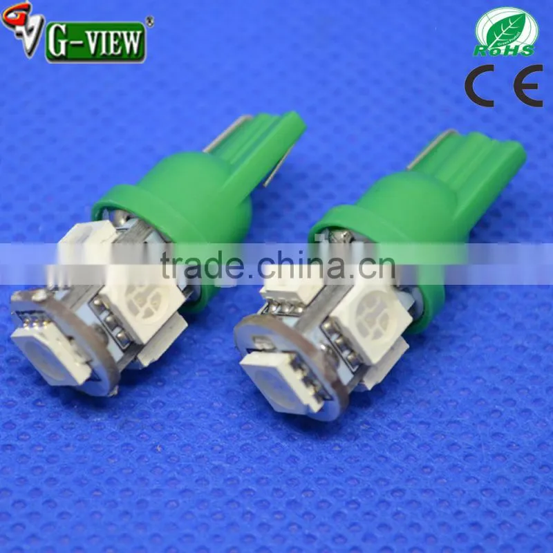 Colorful T10 car led side lights 5smd 5050 car tail reverse backup interior led light bulb