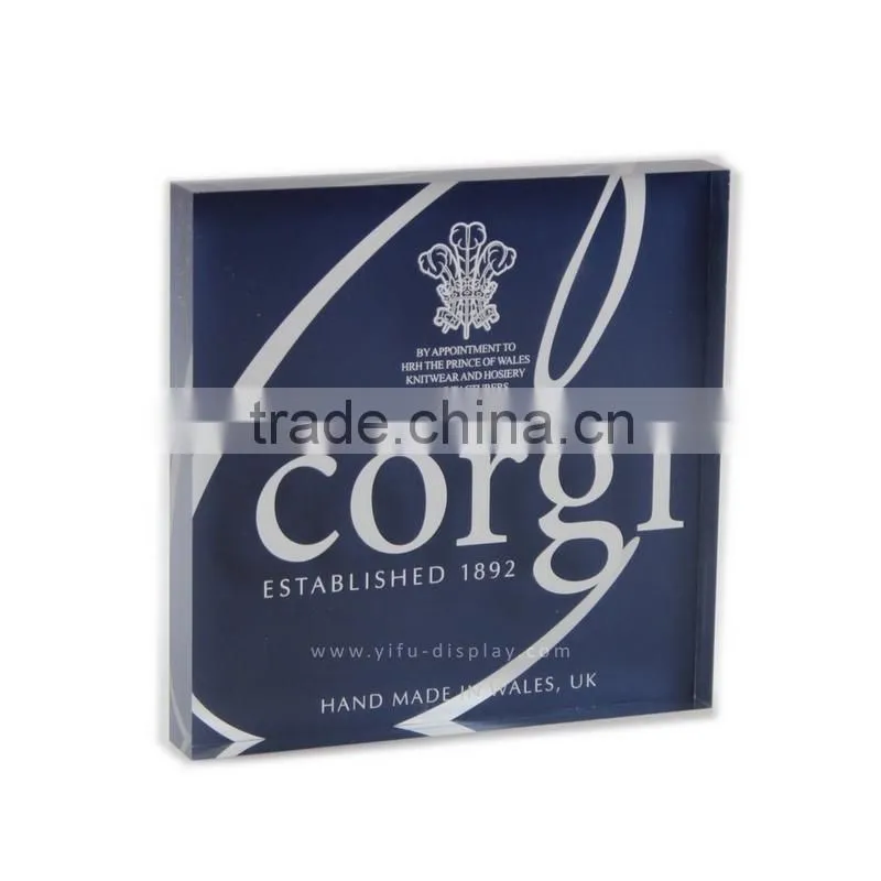 Clear Soild Acrylic logo block, acrylic photo block wholesale