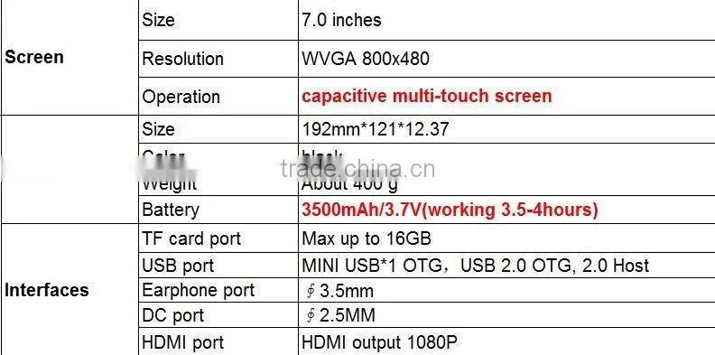 New 7 " android 2.3 Capacitive DHMI 4GB 512 MB Tablet PC