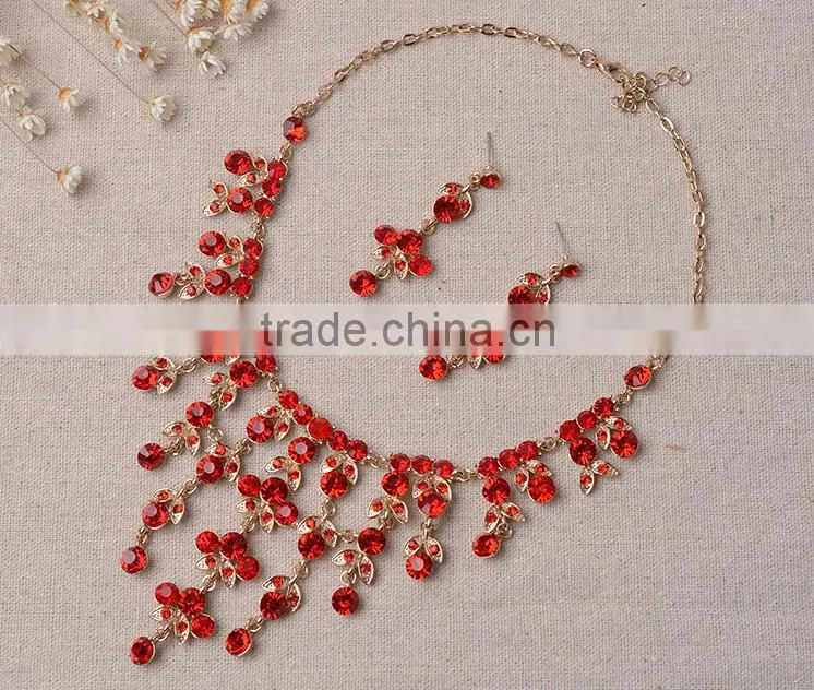 National Wind Jewelry Design Vintage Crystal Tassel Jewelry Set