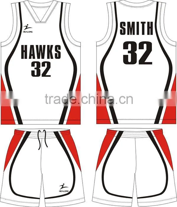 sublimation high quality basketball uniform design