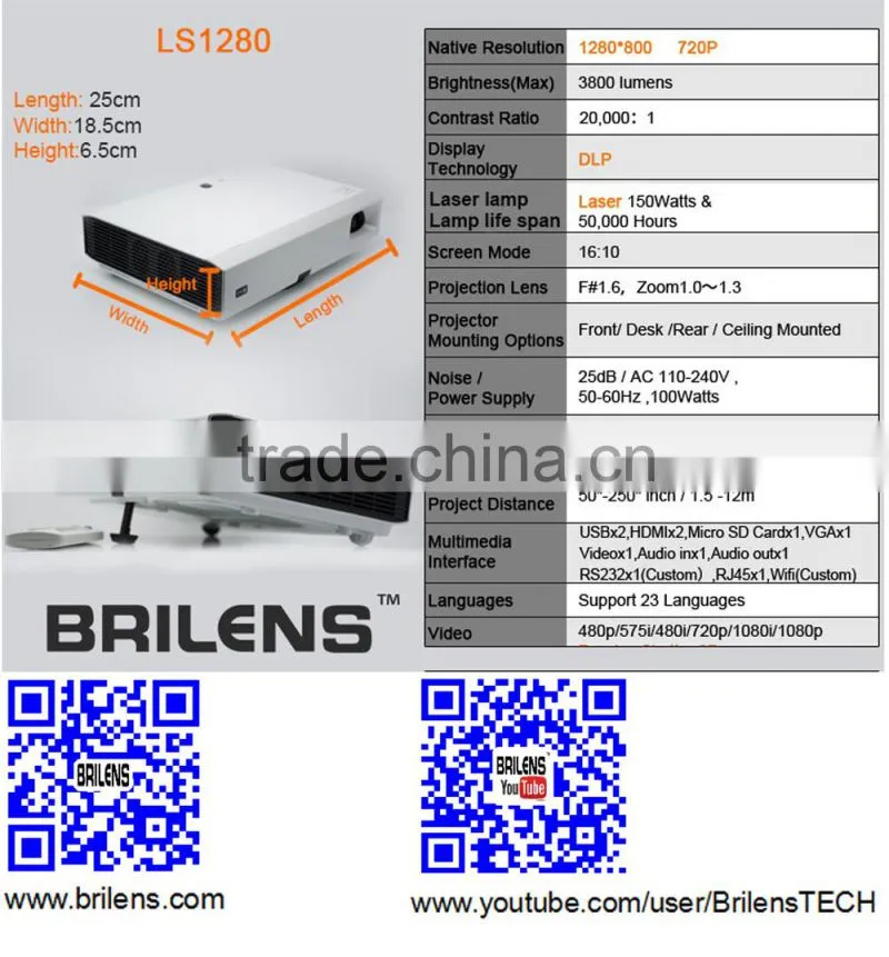 2015 best things to sell HD laser DLP projector/proyector/dvd projector for kids