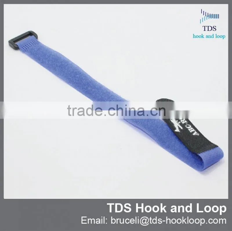 printed logo customized hook and loop multi function fastening strap with buckle