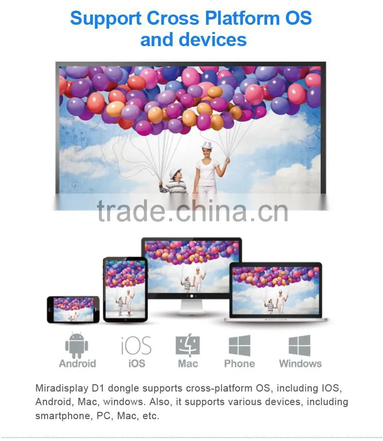 Miradisplay tv dongle,wireless display dongle chrome cast