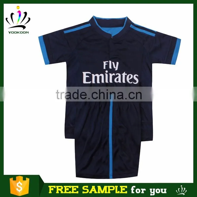 Real free sample to Euro cheap soccer uniform camisa del madrid soccer jersey for kids thai quality football jerseys for baby