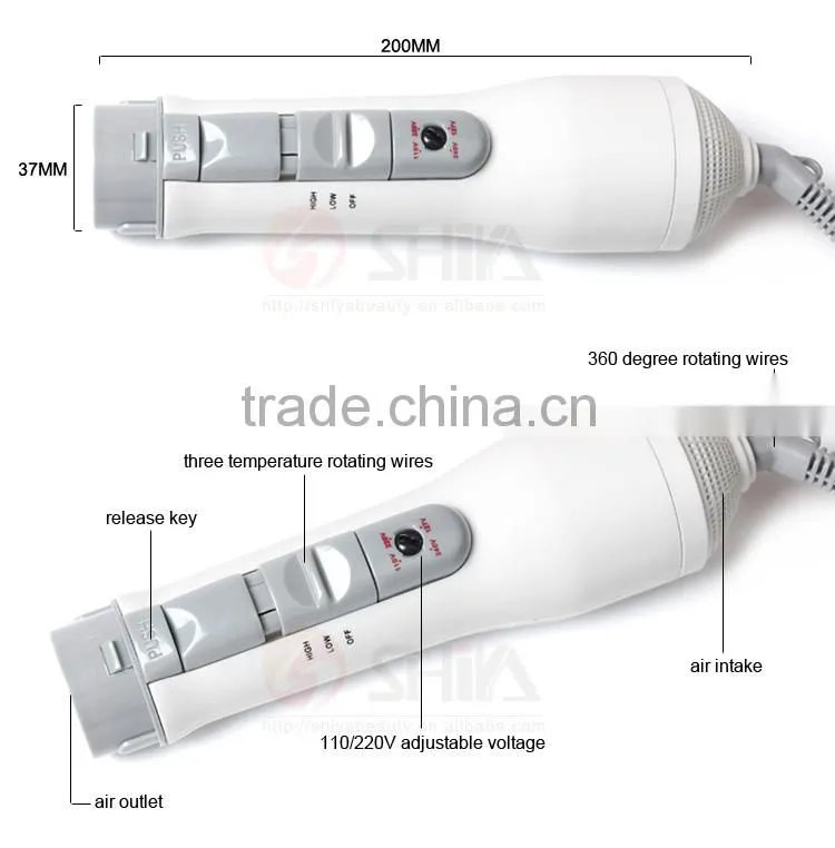 8 in 1 Electric Hot Air Hair Brush hair dryer Curler Roller straightener Styling KM