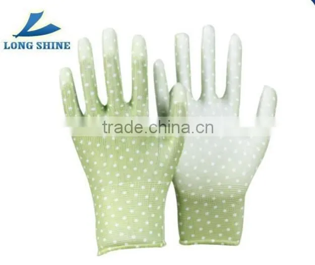 Best selling cotton liner with yellow nitrile coated anti oil safety working glove for industry
