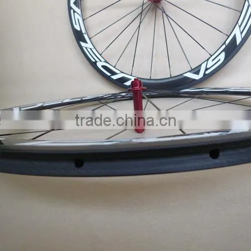 UDELSA U50 chinese carbon tubular wheels for road bike super light weight red hubs