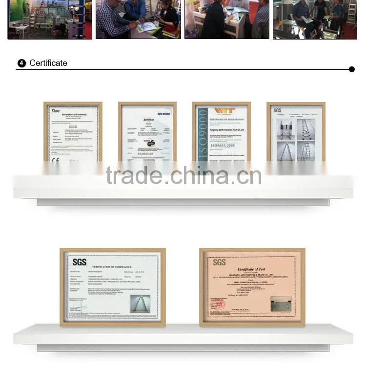 EN131 certification safety home use aluminium ladders household ladder