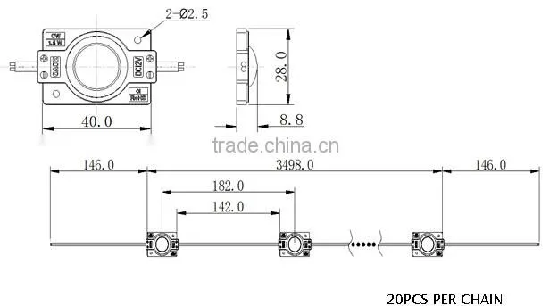 160 degree beam angle high power led module with lens