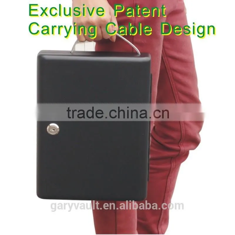 Wholesale -- MK500 Micro Vault key car gun pistol metal portablel key lock storage small file Mini Ipad safe box , document box