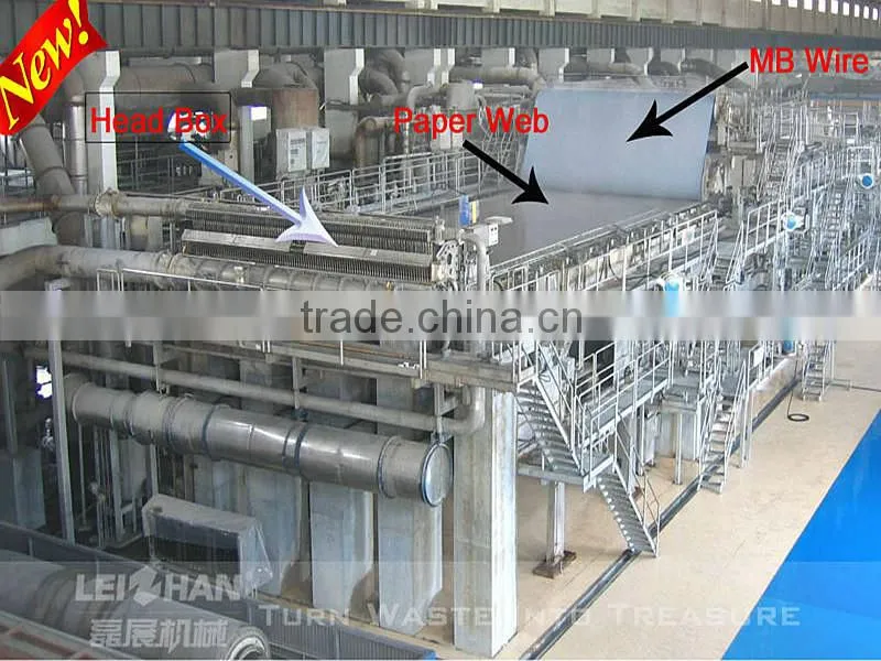 Corrugated paper making machine of used paper mill plant
