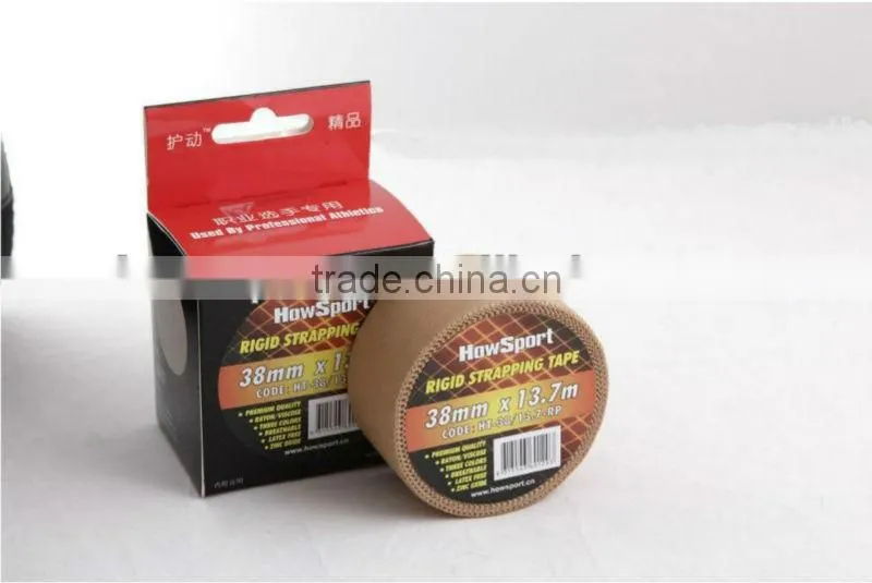 ( S )OEM for european sports tape strong adhesive zinc oxide porous rigid sports strapping tape 5cmx13.7m manufacturer