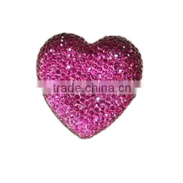Wholesale Heart Shape Shining Resin Stone Beads
