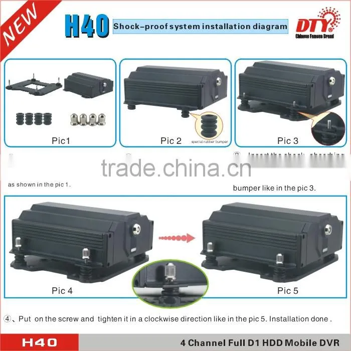 4ch full d1 high resolution mobile dvr with 3g sim card and wifi,H40-3G