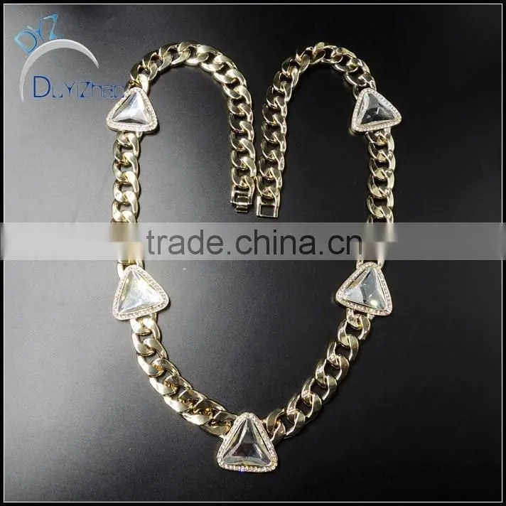 latest big stone gold chain hip hop necklace