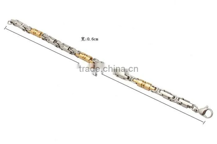 Factory wholesale silver and gold joint 316l stainless steel bracelet men
