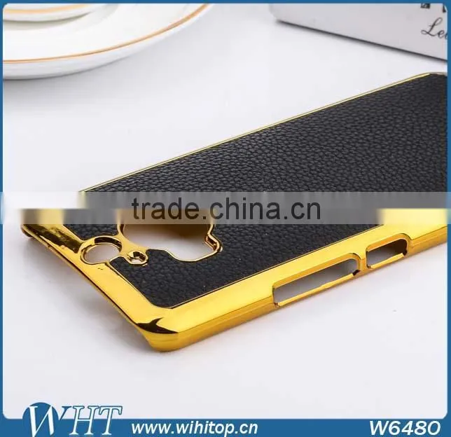 Wholesale China Supplier Case for HTC M9 Plus, for HTC M9 Plus Case Slim Leather Chrome Cover