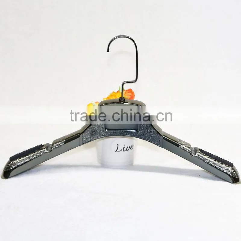high quality glossy gold plastic clothes hanger for dress display