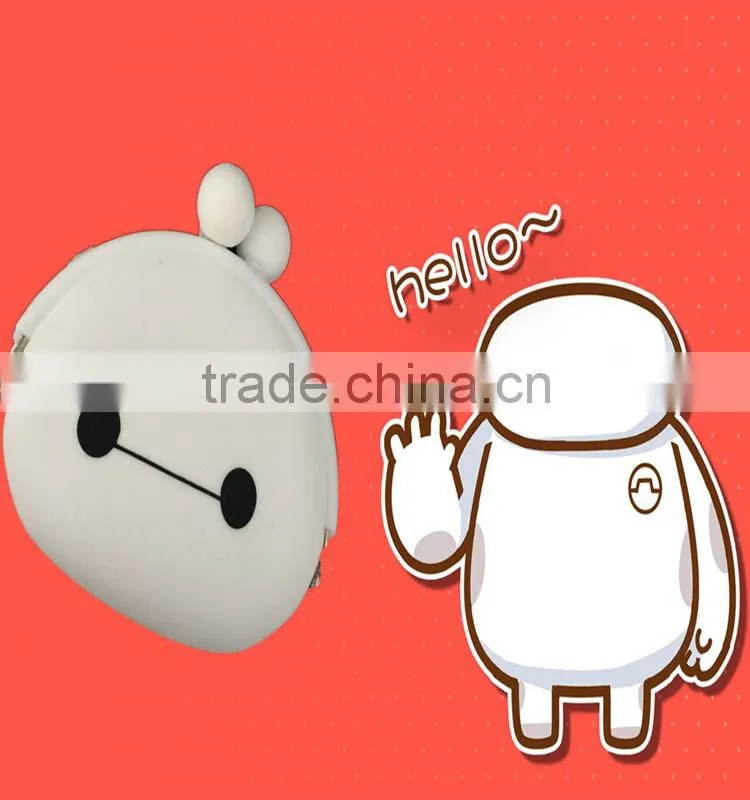 2015 hot baymax silicone shoulder bag with silicone chain