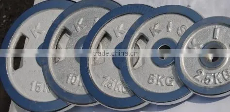 Black painting red word dumbbell plate