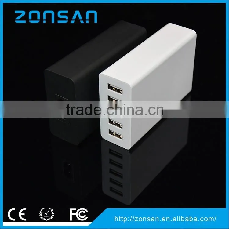 RoHS FCC Qualcomm Approved 4 port QC3.0 quick usb charger with US plug,ODM/OEM quick deliver power sockets