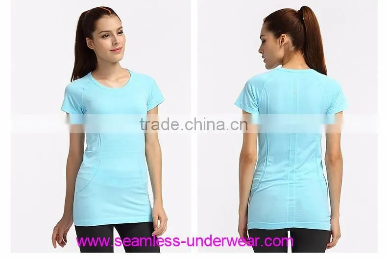 Seamless Workout Shirt for Women, Workout T Shirts, Dri Fit Fitness Shirts Manufacturers