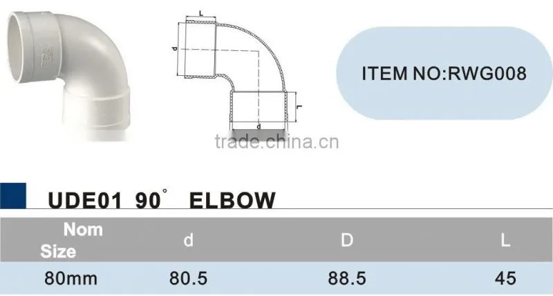 pvc gutter fittings Factory Popular Plastic 90degree elbow best price
