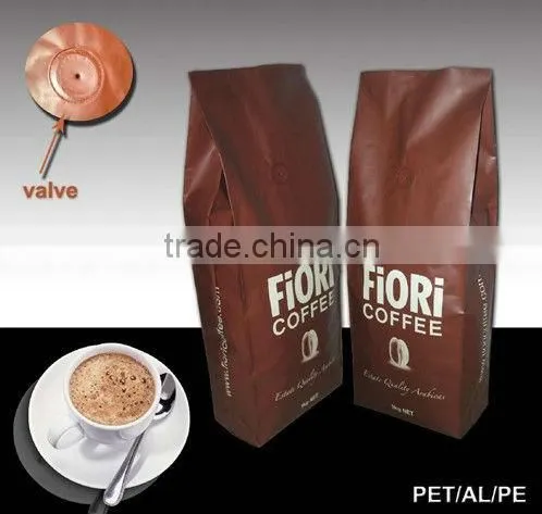 coffee bags with valve wholesale packaging bag