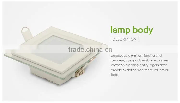 12W round led panel light with glass panel