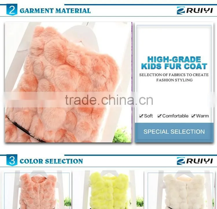 new designed fancy wholesale children clothes faux fur winter waistcoat