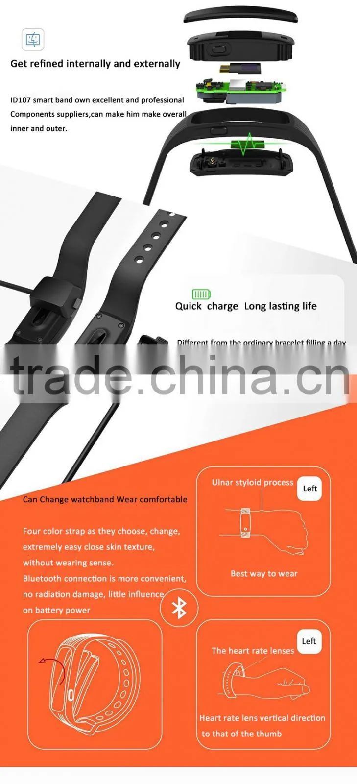 2016 Fashion Fitness Smart Band Health Bracelet Smart Watch Bluetooth 4.0 Wrist Pedometer