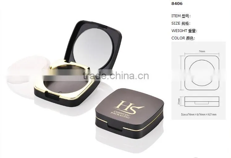 Hot Sale High End Black Plastic Powder Blush Container