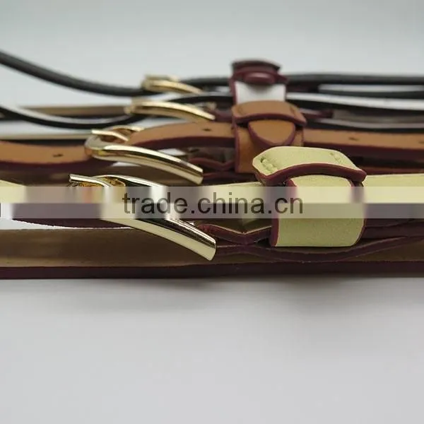 Colorful skinny women leather belt