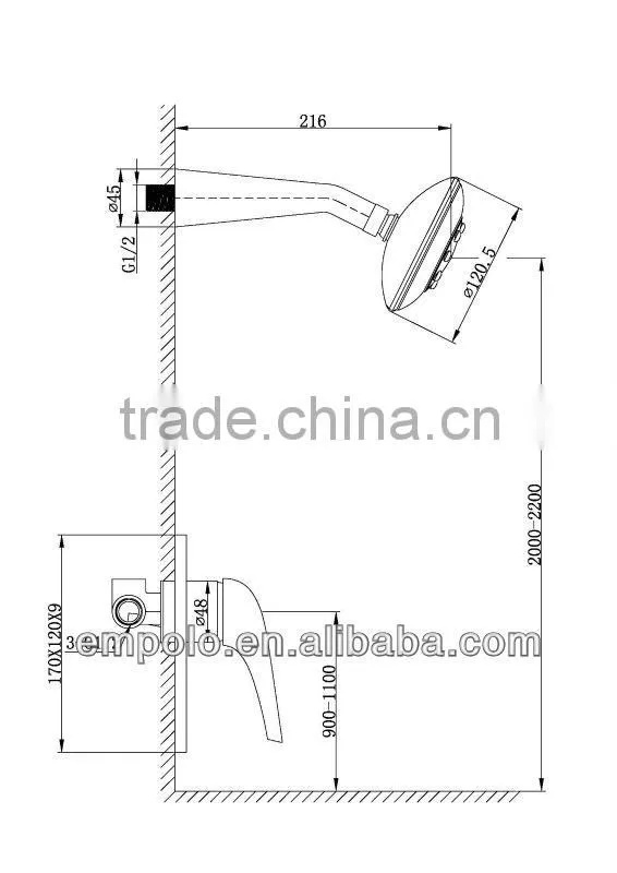 Boutique Bathroom Waterfall Hot and Cold Rain Shower Set 06 4703