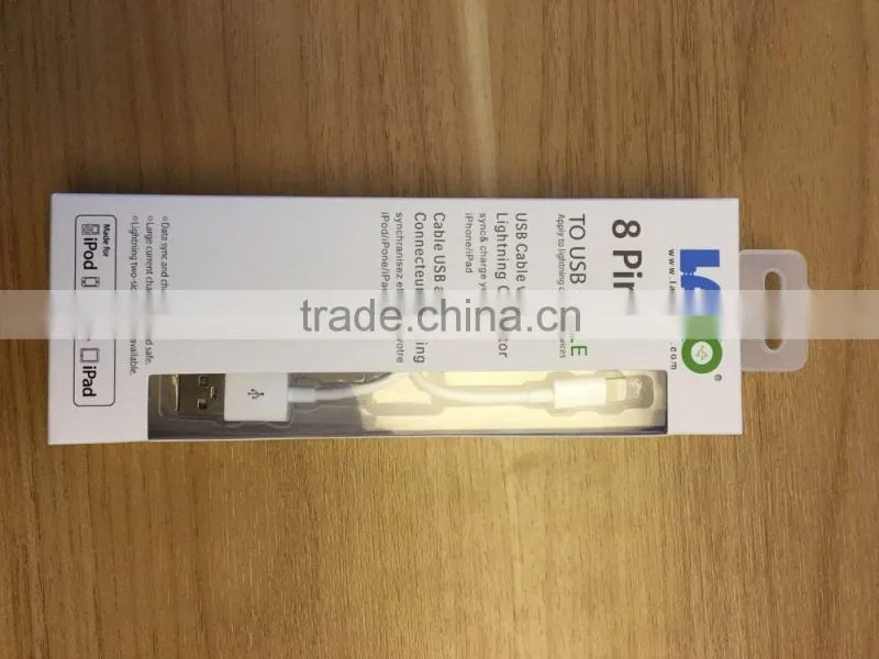 2015 China supplier 1m pink MFi phone6 charging data cable