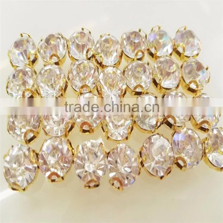 Rhinestone Cup Chain Rhinestone Crystal Cup Chain Round Trimming Bags For DIY Garment Accessories