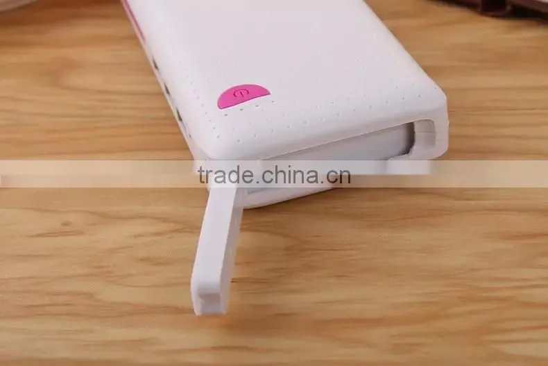 Portable power bank for smartphones 12000mAh fashionableTriple USB Out with Table Lamp