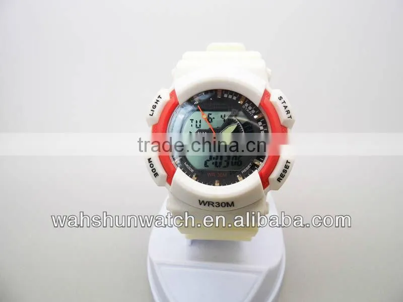 factory wholesale new model white plastic strap chronograph japan movement sports watch