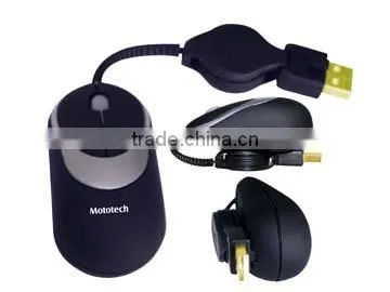Black mini 3D retractable mouse