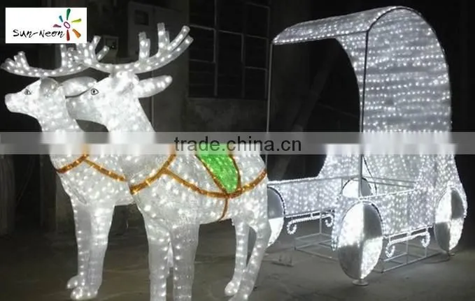 Large christmas light with santa and reindeer smart outdoor christmas reindeer lights