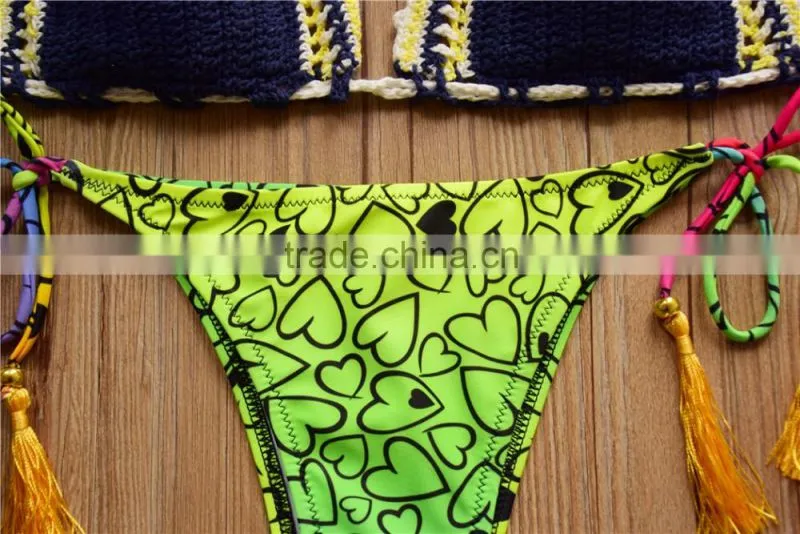 summer sexy girl handmade crochet bikini, crochet knitted bikini pure hand