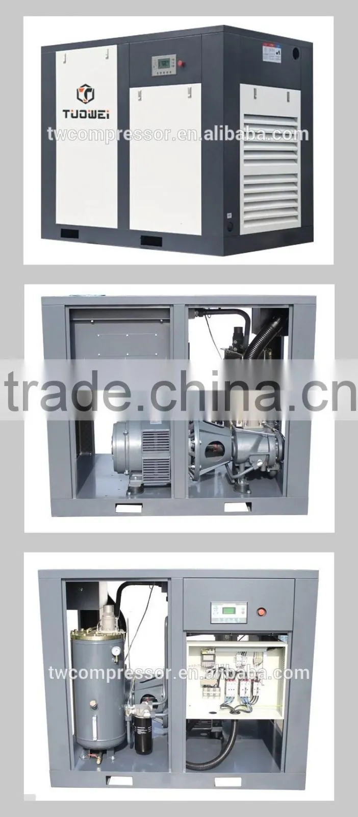 3.07m3/ min displacement rotary screw industrial air compressor for sale